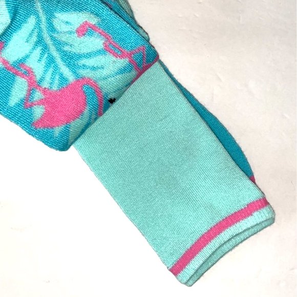 *3/$15* Pink Flamingo + Aqua Socks - Picture 2 of 2